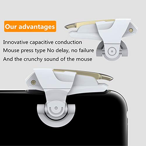 Leprato Mobile Controller, Mobile Game Trigger Cellphone Gaming Joystick Compatible with Android iOS Phones Gifts for Men Women Game Lovers - color: White