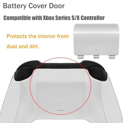 4 Pack Battery Back Cover for Xbox Series X/S Controller, Replacement Battery Back Shell Covers for Xbox Series S, Series X Controller[NOT for Xbox One,One X/S] (Black&White) - color: Black&White