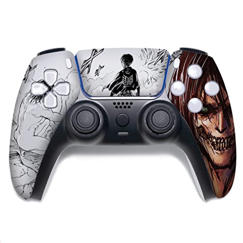 Attackk on Tittan Custom PS-5 Controller Wireless compatible with Play-Station 5 Console by BCB Controllers | Proudly Customized in USA with Permanent HYDRO-DIP Printing (NOT JUST A SKIN) (MODDED) - color: Attack On Tittan, size: Modded - Front Print Only