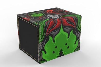 Vault- TCG/MTG 100+ Card Color Combo Deck Box (Black/Red/Green) - color: Black/Red/Green