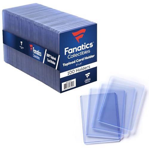 Fanatics Collectibles 35pt 3x4 Top Loaders, 100 Count - Standard Size Clear Rigid Card Holders for Trading Card Protection