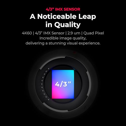 YOLOLIV YoloCam S7, 4K60 Streaming Webcam with Interchangeable Lens | ToF AutoFocus, Software Control, 4X Zoom, HDR, DSLR-Like Control, Cinematic Effects, HDMI Out & USB Out, Camera Body Only