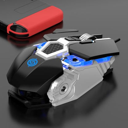 RGB USB Wired Gaming Mouse Macro Programming 6400DPI 9 Buttons Programmable Ergonomic for Gamer Mice PC Computer