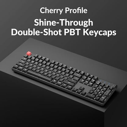 Keychron K10 Version 2 Full Size 104 Keys Bluetooth Wireless Mechanical Gaming Keyboard for Mac Windows Super Red Switch White LED Backlight/USB C Wired Computer Keyboard - color: K10 Version 2 - Red Switch