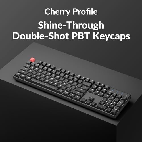 Keychron K10 Version 2 Full Size 104 Keys Bluetooth Wireless Mechanical Gaming Keyboard for Mac Windows Super Brown Switch White LED Backlight/USB C Wired Computer Keyboard - color: K10 Version 2 - Brown Switch