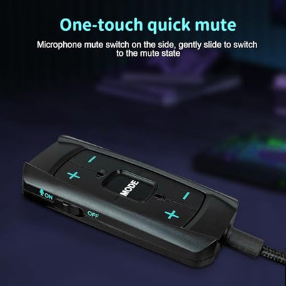 USB Sound Card Virtual 7.1 Surround Sound USB to 3.5mm Jack Audio Adapter Cable External Sound Card for PC/PS4/PS5/Mac/Gaming Headset, with Mute/Volume Control, 6.5ft, Audio Control Box, Plug and Play