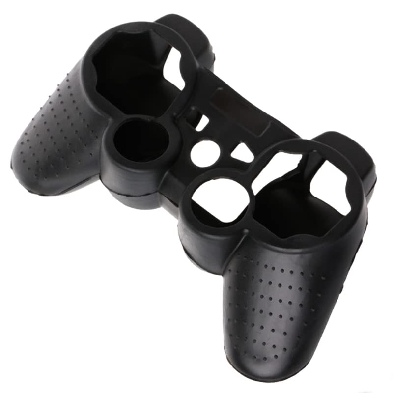 Silicone Case Soft Protective Skin Cover for PS3 Controller Gel Rubber Case Cover Replacement (Black) - color: Black