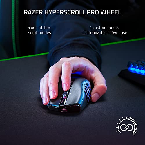Razer Naga V2 Pro Wireless Gaming Mouse: Interchangeable Side Plate w/ 2, 6, 12 Button Configurations - Focus+ 20K DPI Optical Sensor - Fastest Gaming Mouse Switch - Chroma RGB Lighting (Renewed)