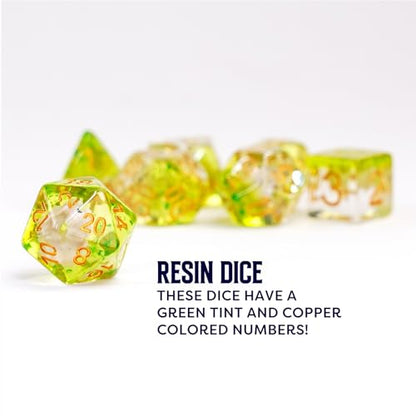 FanRoll 16mm Resin Poly DND Dice Set: Elephant Dice, Role Playing Game Dice for Dungeons and Dragons