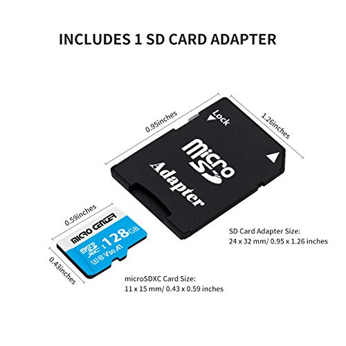 INLAND Premium 128GB microSDXC Card, Nintendo-Switch Compatible Micro SD Card, UHS-I C10 U3 V30 4K UHD Video A1 Flash Memory Card with Adapter (128GB) for Tablet - size: U3 A1 - 128GB