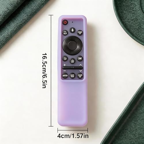 2 Pack Protective Silicone Remote Case Cover Compatible with Samsung Smart TV Remote BN59 Series, Anti-Slip Shockproof Sleeve Skin (Glow Purple) - color: Glow Purple