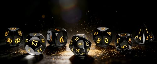 Crystal Polyhedral Dice Set for DND (7-Piece) - Hand-Polished Gemstone Gaming Dice for Dungeons and Dragons & Tabletop RPGs, with Gift Case - color: Sj-006