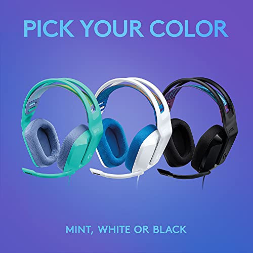 Logitech G335 Wired Gaming Headset (with Flip to Mute Microphone) - Black | Flip to mute microphone, 3.5mm audio jack, memory foam earpads, compatible with PC, PlayStation, Xbox, Nintendo Switch - color: Black, style: Wired