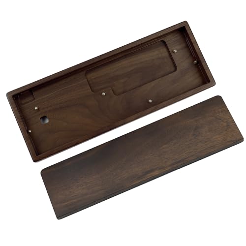 NPKC GH60 Solid Wooden Case Wrist Rest for 60% Mini Mechanical Gaming Keyboard Compatible Poker2 Pok3r Faceu 60 (Walnut) - color: Walnut