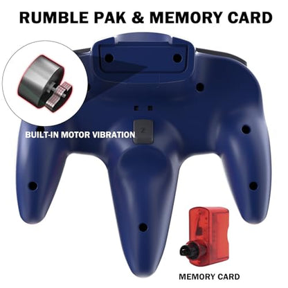 KIWITATA N64 Wireless Controller for Switch Games, 2.4GHZ Rechargeable N64 Remote Joystick Wireless Gamepad Controller Compatible with N64 System, Raspberry Pi, MAC,PC Windows 7,8,10,11 Clear Red - color: Clear red