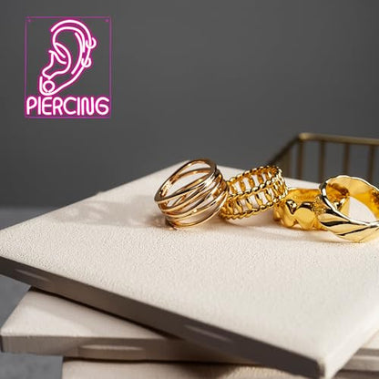 Ear Piercing Neon Sign, Cool Pink Dimmable LED Creative Ear Earring Neon Light, Tattoo Studio Barber Salon Massage SPA Shop Neon Light Decoration, Suitable Gift For Young People And Girls(13 * 11in) - style: Ear Piercing