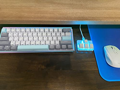 USB Mini 4-Key Keypad Mechanical Gaming Keyboard RGB Macro Pad | One-Handed, Programming Keys, RGB Backlight, Hot Swappable Red Switch, USB-C, Keypad for Windows Mac OSU HID Standard