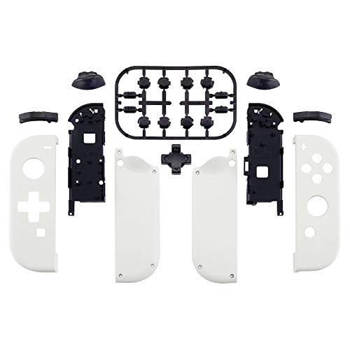 eXtremeRate White DIY Housing (D-Pad Version) with Full Set Buttons for Joycon Handheld Controller, Replacement Shell Case for Nintendo Switch & Switch OLED [Only The Shell, NOT The Joycon] - color: White