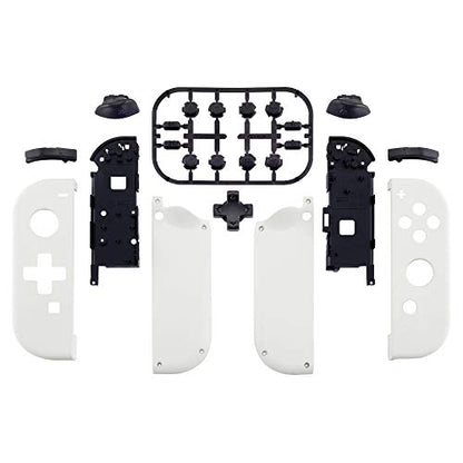 eXtremeRate White DIY Housing (D-Pad Version) with Full Set Buttons for Joycon Handheld Controller, Replacement Shell Case for Nintendo Switch & Switch OLED [Only The Shell, NOT The Joycon] - color: White