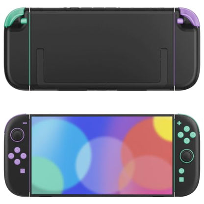 eXtremeRate DIY Replacement Full Set Buttons for Joycon 2, Custom ABXY Direction Keys Dpad + - C Home Capture Release L R ZR ZL Trigger Buttons for Nintendo Switch 2 Controller - Purple & Green - color: Purple & Green