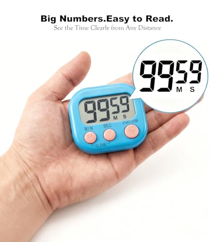 Digital Timer for Classroom Teachers Students, Magnetic Countdown Timer | Easy Timers for Kids Homework Study Kitchen Cooking Gym Game, 6 Pcs