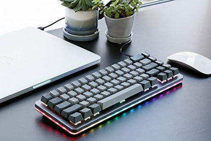 DROP ALT Mechanical Keyboard — 65% (67 Key) Gaming Keyboard, Hot-Swap Switches, Programmable Macros, RGB LED Backlighting, USB-C, Doubleshot PBT, Aluminum Frame (Halo Clear, Gray) - color: Space Gray, style: Halo Clear