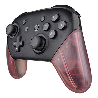 eXtremeRate Cherry Pink Replacement Handle Grips for Nintendo Switch Pro Controller, DIY Hand Grip Shell for Nintendo Switch Pro - Controller NOT Included - color: Clear Cherry Pink