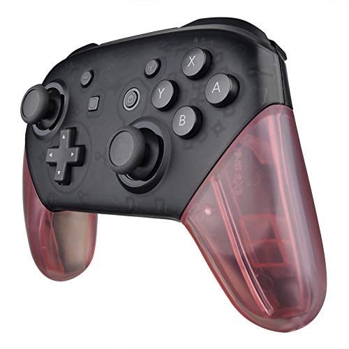 eXtremeRate Cherry Pink Replacement Handle Grips for Nintendo Switch Pro Controller, DIY Hand Grip Shell for Nintendo Switch Pro - Controller NOT Included - color: Clear Cherry Pink