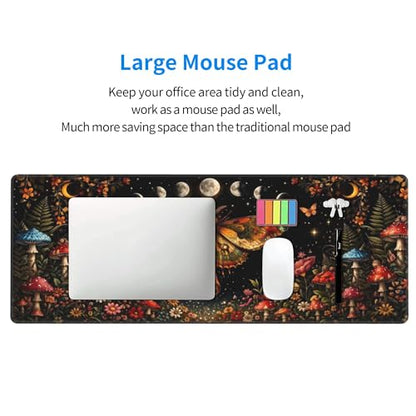 Moth Moon Gaming Mouse Pad Extended Large Mouse Mat 31.5 X 11.8 Inch Nonslip Rubber Base Long Desk Pad Stitched Edges Mousepad Mice Pad for Office Home Game - color: Moth Moon