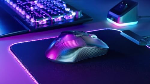 Turtle Beach Kone XP Air Wireless RGB Gaming Mouse for PC | 19K DPI Sensor, Rechargeable 100-Hr Battery, Charging Dock, 29 Programmable Inputs, Ergonomic, Bluetooth, 4D Wheel, Black - color: Black
