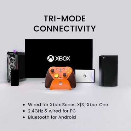 GameSir G7 Pro Wired Controller for Xbox One, Xbox Series X/S, Wireless PC Controller with TMR Sticks, Hall Effect Analog Triggers, 1000Hz Polling Rate with 3.5mm Audio Jack - Amber Flame