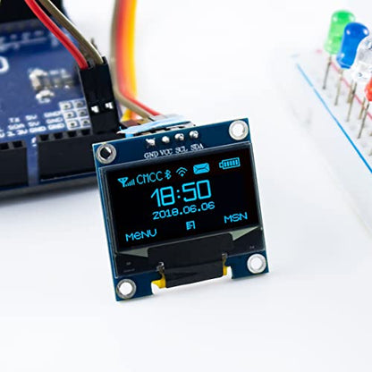 Hosyond 5 Pcs 0.96 Inch OLED I2C IIC Display Module 12864 128x64 Pixel SSD1306 Mini Self-Luminous OLED Screen Board Compatible with Arduino Raspberry Pi (Blue) - color: Blue