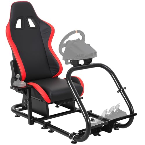 Foldable Sim Racing Rig | Heavy-Duty Carbon Steel Racing Wheel Frame Fits Logitech & All Top Gaming Steering Wheel Brands - size: 48.5x24.7x41 Inch