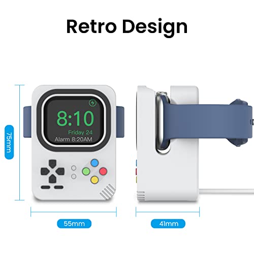 Delidigi Charger Stand (Charger Not Included) Compatible with Apple Watch Ultra 3 2 1, SE 3 2 1, Series 11 10 9 8 7 6 5 4 3 2 1 Silicone Charging Holder Dock - color: Grey