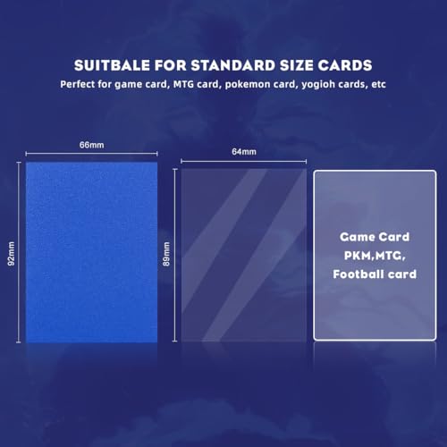 Wisdom Blue MTG Card Sleeves, Hypttior Dual Matte Textured 100 Card Sleeve with 100 Inner Sleeves for Standard Card, MTG, PKM, Baseball Card, Sports Cards - color: Wisdom Blue