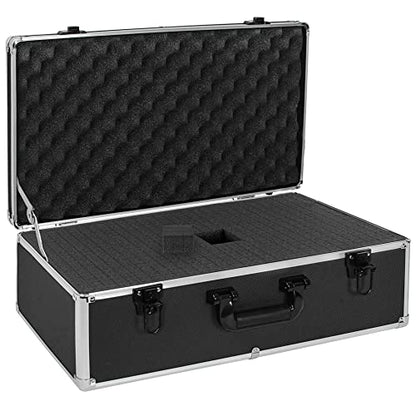 22 Inch Hard Carrying Case Ideal for Wireless Mic System Storage & Camera Gear Transportation, Aluminum Alloy Sturdy Build, Customizable Pre-Diced Foam, Black - size: Inner：21.6''X 11.6''X 7.6''