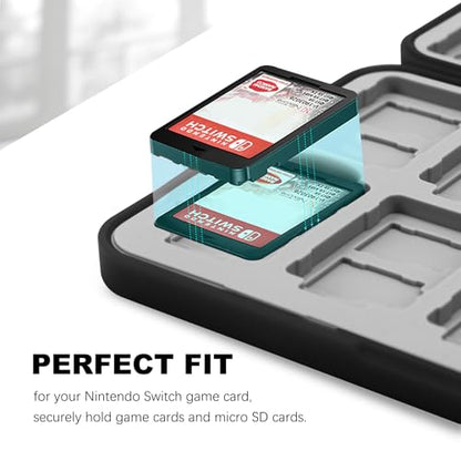 FYY Nintendo Switch Game Case Holder for Switch 2 Cartridge, Lightning Black - color: C-Lightning Black