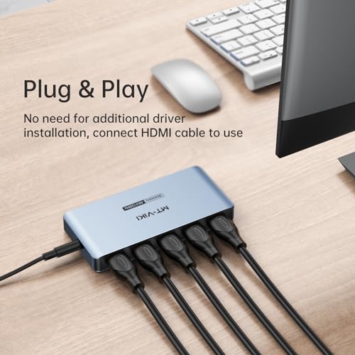 MT-VIKI 2.0 HDMI Splitter, 4K@60Hz HDMI Duplicator/Distributor HDR Support EDID HDCP 2.2 RGB 4:4:4 18Gbps-Adapter Included (8K 1 in 4 Out) - size: 8K 1 in 4 out