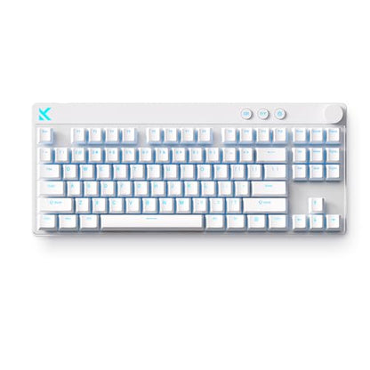 MCHOSE Mix 87 TKL Wired Gaming Keyboard Magnetic Switch Hall Effect Keyboards Rapid Trigger SOCD 8K Polling Rate Volume Knob Adjustable Actuation Point RGB Lighting HotSwap White Apollo Switch - color: White-Apollo TTC