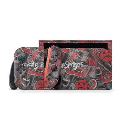 Glossy Glitter Gaming Skin Compatible with Nintendo Switch 2 Premium Kit - Red Hip Hop - Premium 3M Vinyl Protective Wrap Decal Cover - Easy to Apply | Crafted in The USA by MightySkins - color: Red Hip Hop, size: Switch 2 Premium Kit, style: Glossy Glitt