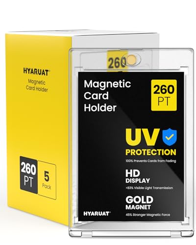 260pt One Touch Card Holder - 5 Pack Super Thick Magnetic Card Holders for Trading Cards, Clear - size: 260PT - 5 Pack