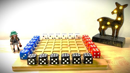 Dice Battle, 2~4 Player Board Games, 4 Player Durable Wooden Coffee Table Games for Adults, Best Bar Dice Games, Indoor Tabletop Game & 4 Players Wood Table Top Dice Game (Single(2~4)/Log) - color: Single(2~4)/Log