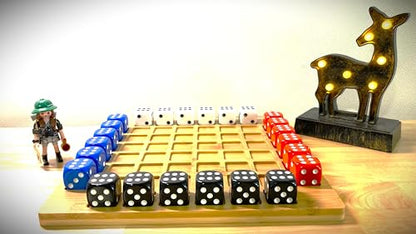 Dice Battle, 2~4 Player Board Games, 4 Player Durable Wooden Coffee Table Games for Adults, Best Bar Dice Games, Indoor Tabletop Game & 4 Players Wood Table Top Dice Game (Single(2~4)/Log) - color: Single(2~4)/Log