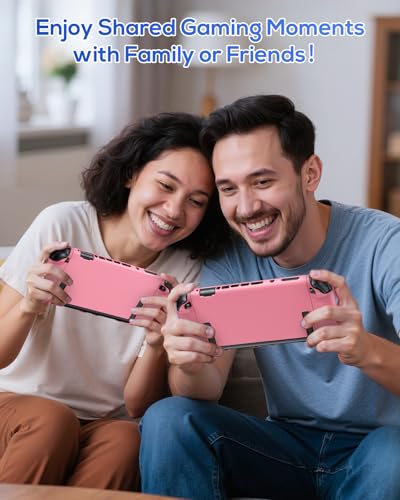 FYOUNG Protective Case for Nintendo Switch 2, Slim Hard Shell Accessories | Switch 2 Cute Case, Scratch&Shock Protection Cover with Screen Protector, 8 Thumb Grip (Solid Pink, Switch 2 7.9inch) - color: Solid Pink