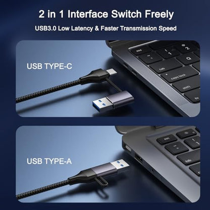 Video Capture Card 4K HDMI to USB-A/USB-C Capture Card Full HD 1080P 60FPS USB3.0 Capture Video and Audio Recording for Gaming, Streaming, Teaching, Video Conference