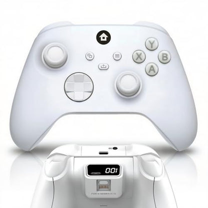 Elenai Wireless Gaming Controller Compatible with Xbox One X S, Xbox Series X S, PC, Android, Bluetooth Gamepad with 1400mAh Rechargeable Battery, LED Power Display, 3.5mm Audio Jack, Ergonomic Grip, White