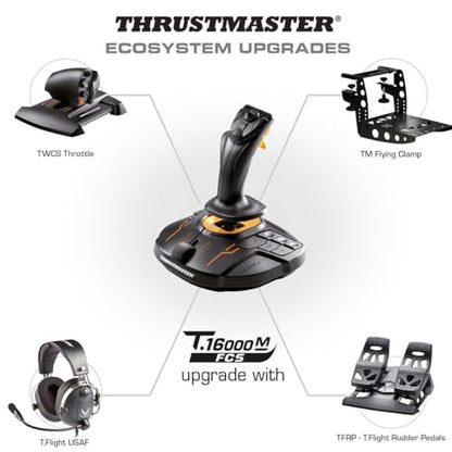 Thrustmaster T16000M FCS - Precision Combat Flight Sim Joystick - PC | Drift-free H.E.A.R.T sensors, 16 programable buttons, 8-way hat switch, 4 axes, twist rudder, integrated throttle - style: Flight Stick T16000M FCS