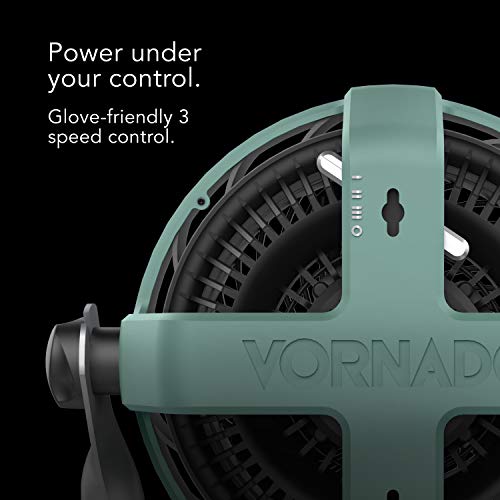 Vornado EXO51 Small Heavy Duty Air Circulator, 3-Speed High Velocity Shop Fan, Dustproof and Water-Resistant, Powerful Motor, Industrial High Impact Case, Whole Room Air Circulator, Green - style: EXO51 - Small