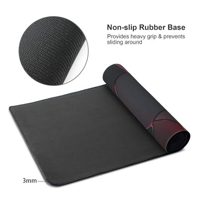 Neon 3D Geometry Desk Pad Mouse Pad Colorful Crack Cool Extended Gaming Mouse Pad Mat with Stitched Edge Non-Slip Base 35.4" x 15.7" - color: Neon 3D Geometry