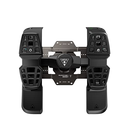 Turtle Beach VelocityOne Universal Rudder Pedals for Windows 10 & 11 PCs, Xbox Series X, Xbox Series S, and Xbox One Featuring Smooth Rudder Axis, Adjustable Brakes and Pedal Width – Black | Windows PC, Xbox Series X|S, Xbox One, Hall-Effect Axes, Swappab